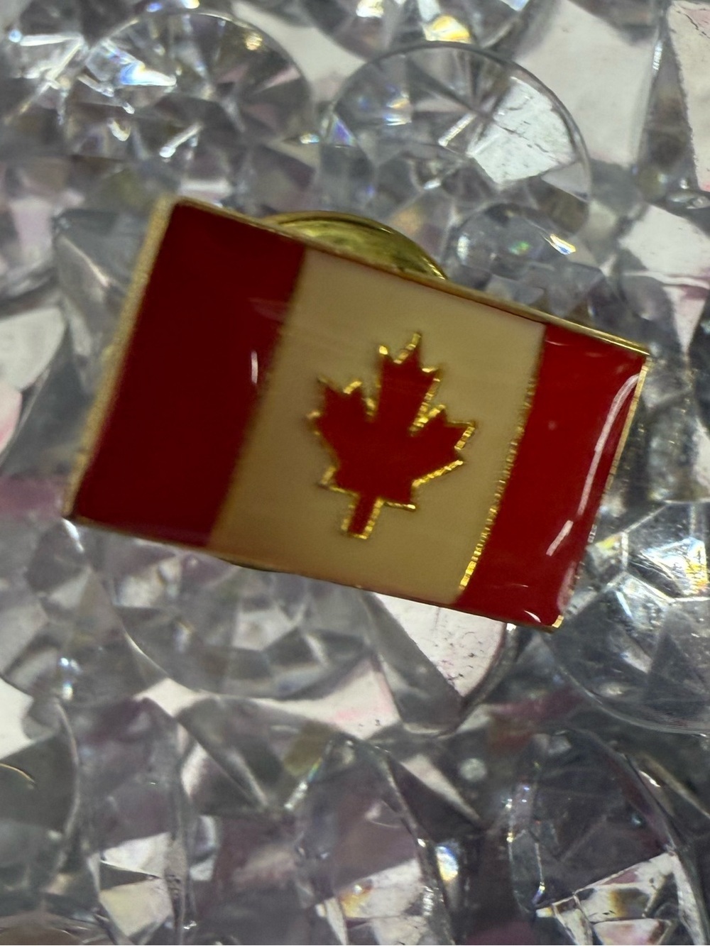 Canadian Flag Enamel Pin — Red & White Maple Leaf